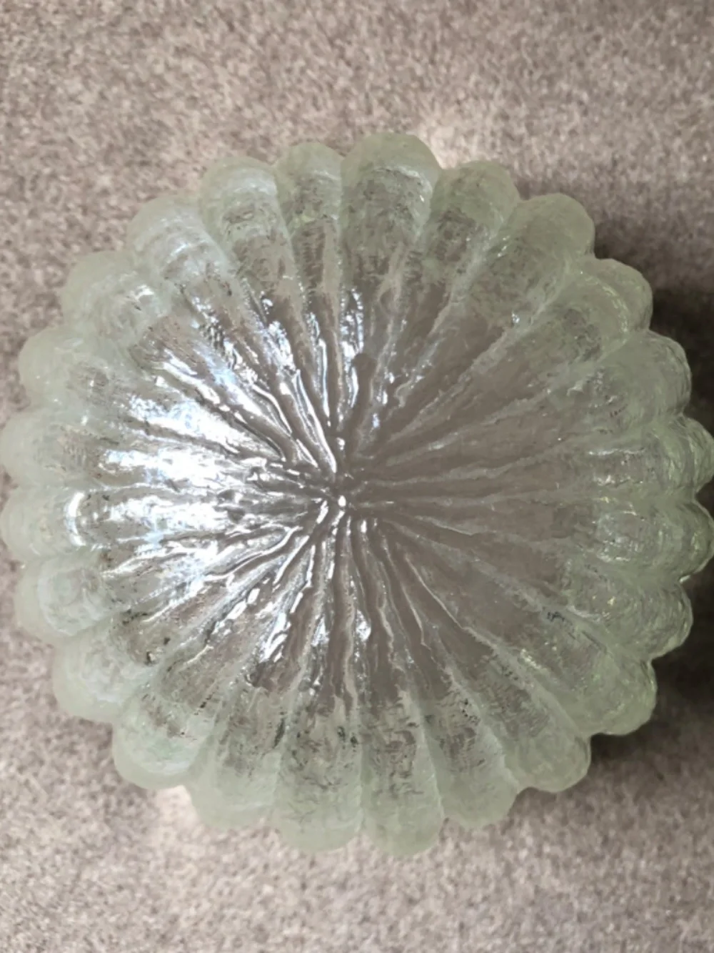Vintage 1960s Holmegaard Textured Glass Petal Bowl Designed by Sidse Werner